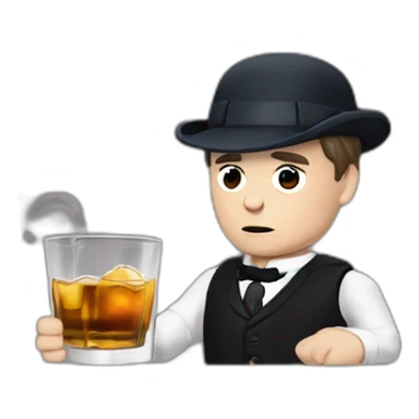 Tommy shelby peaky blinders drinking whisky sticker