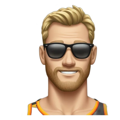 Jonathan Toews as beach bum with beard sticker