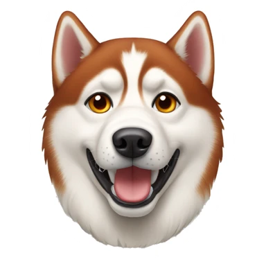 Red Siberian husky sticker