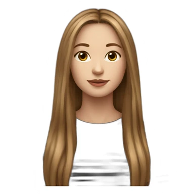 long light brown hair woman black stripy long-sleeve sticker