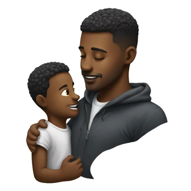 A man with a fade holding oil and a kid kissing it sticker