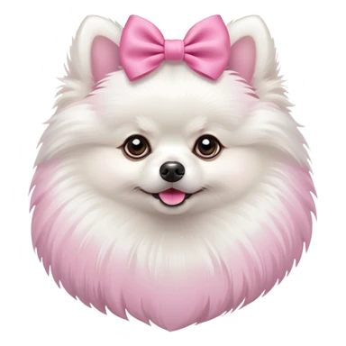 Teacup white Pomeranian with a pink bow  sticker