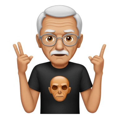 Old man at metal concert sticker