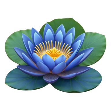 blue water lily circle leaf sticker