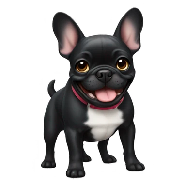 Black French bulldog happy  sticker