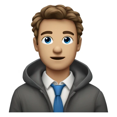 Dunkelhaariger junger Mann mit welligen Haaren leicht im Gesicht, ein blaues und ein braunes Auge und eine Narbe leicht über dem blauen Auge  sticker