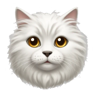 fluffy white cat with dark brown spots sticker