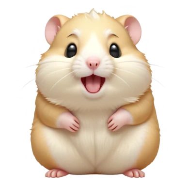 Cinematic Cute Yawning Cream Hamster Portrait Emoji, Head tilted slightly with a dramatic, wide-open yawn, showcasing a soft, pristine cream fur with tiny droopy ears, round dark eyes barely open in drowsy contentment, Simplified yet irresistibly adorable features, highly detailed, glowing with a soft, cozy glow, high shine, relaxed yet expressive, stylized with a touch of whimsy, bright and endearing, soft glowing outline, capturing the essence of a sleepy yet affectionate hamster, so drowsy it feels like it could stretch out of the screen and curl up for a nap! sticker