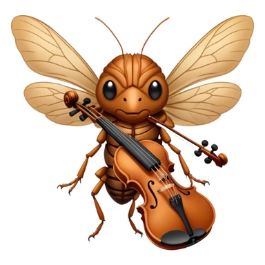 cicada playing violon  sticker