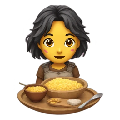 dev girl eating lamen sticker