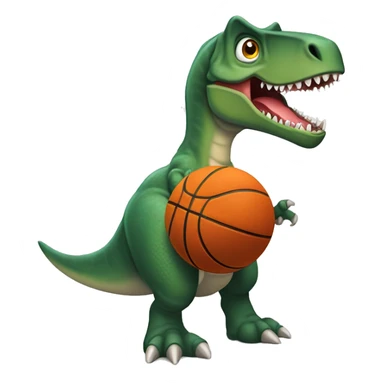 Dinosaurio con un balón de baloncesto  sticker