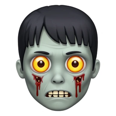 zumbi com franjinha na testa e o cabelo longo liso e preto sticker