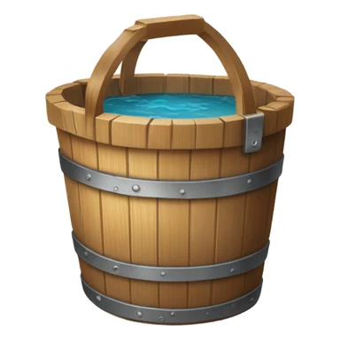 wooden bucket with water sticker