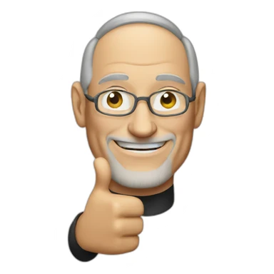 Steve Jobs with thumbs up sticker