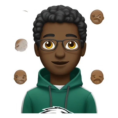 Black guy with love wearing eagles hoodie  sticker