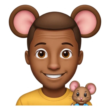 black man with mouse ears sticker