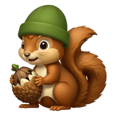 Squirrel bite giant acorn sticker