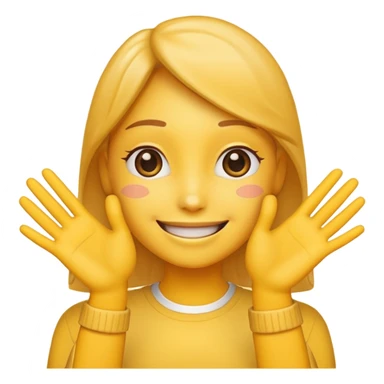AI emoji with a smirk, hands together in a thankful gesture, looking at friends, cheerful vibe sticker