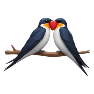 2 swallows in love sticker