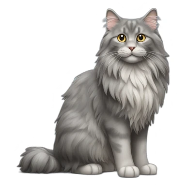 grey norwegian forest cat sticker