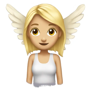 Blonde girl with angle wings sticker