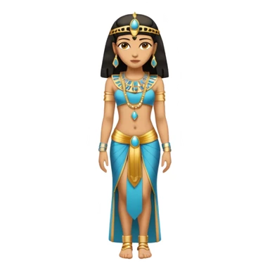 fullbody Cleopatra, high-detailed, realistic, front view, with golden jewelry sticker
