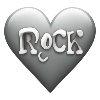 Grey heart that says rock in white letters in the heart  sticker
