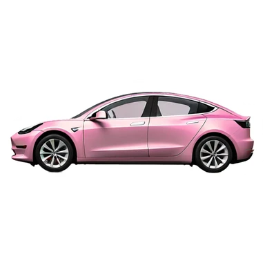 Pink Tesla model 3 SIDE VIEW sticker
