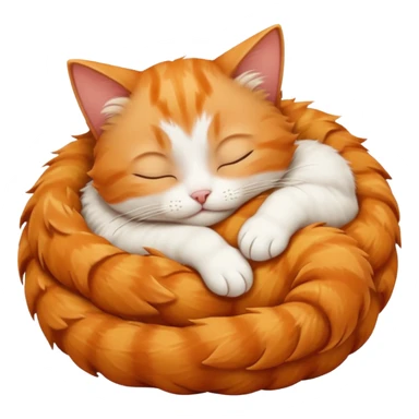 ginger and white small cat sleeping in weird position sticker