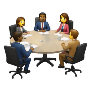 office round table meeting sticker