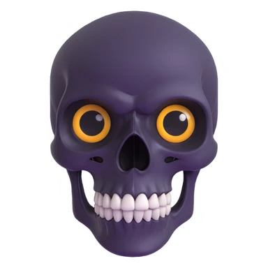 a skull with protruding eyes sticker