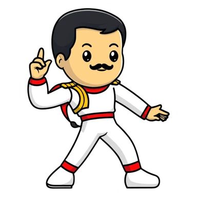 Freddie Mercury in iconic pose sticker