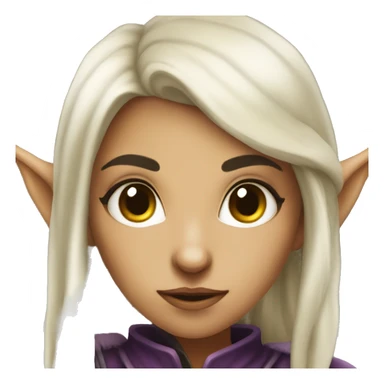 rogue female elf fantasy sticker