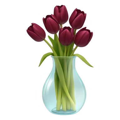 Burgundy tulips in glass vase  sticker