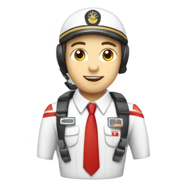 Pilot on red and white plane  sticker