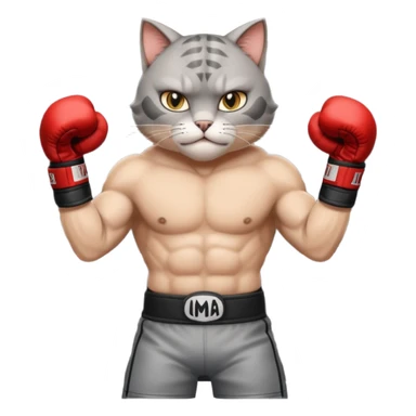 cat doing MMA fighting sticker