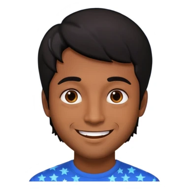 A brown skin man with stars in his eyes sticker