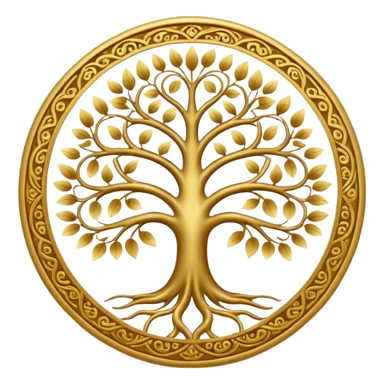 Golden mandala tree emoji sticker