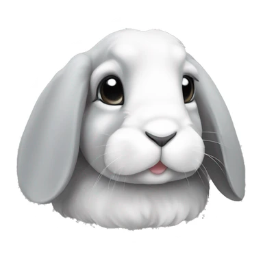 Mini lop rabbit face with grey ears sticker