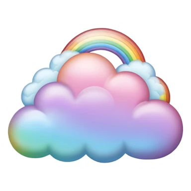 A pastel rainbow-tinted cloud drifting softly sticker