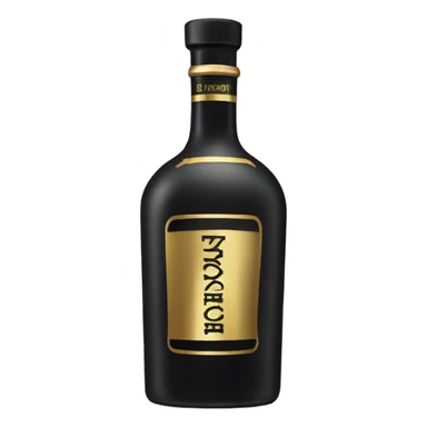 High and slim Black Matt bottle of expensive Vodka with golden letters deluxe sticker