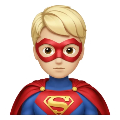 Súper heroína con antifaz, pelo corto rubio, traje de superhéroe con capa. Que se vea hasta los hombros sticker