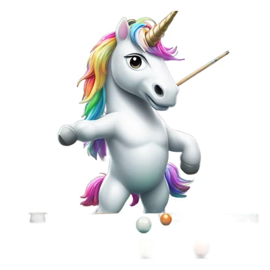 Unicorn playing pool sticker