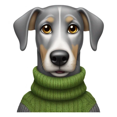Grey hound dog wearing a turtle neck sweater sticker