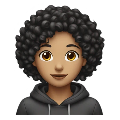 Black curly hair wait girl sticker