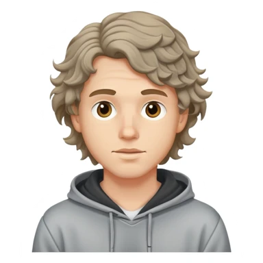 young white guy in a hoodie with wavy hair sticker