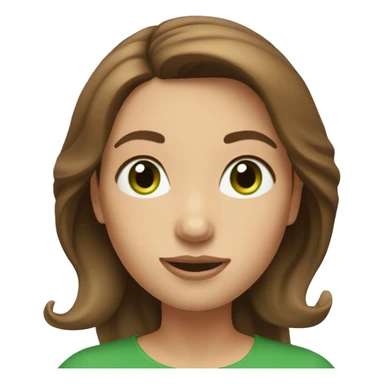 memoji women with brown hair and green eyes, around 34 years olf sticker