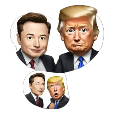 elon musk and donald trump sticker