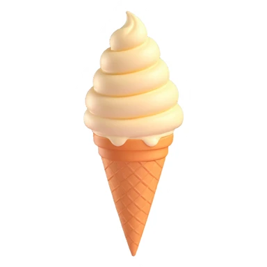 simple vanilla ice cream, gelato texture, inverted cone, minimal without topping sticker