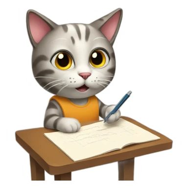 Cat taking a test sticker